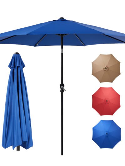 Outdoor Patio Umbrella With Push Button Tilt And Crank