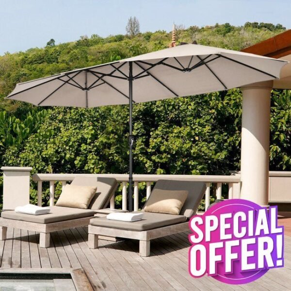 Villa Garden Outdoor Sun Umbrella - Image 3