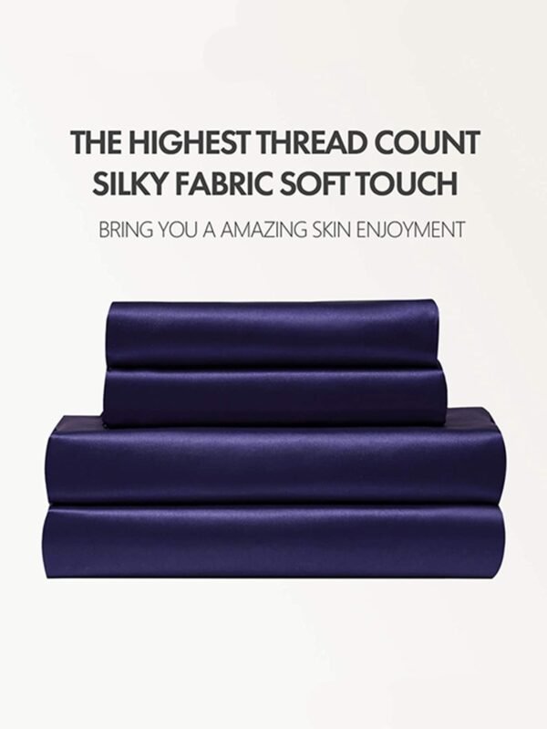 Four-piece Set Of Silk Bedding Sheets And Fitted Sheets - Image 6